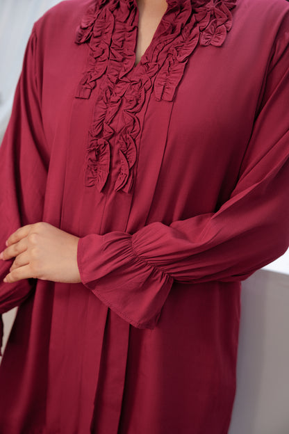 Maroon Ruffles
