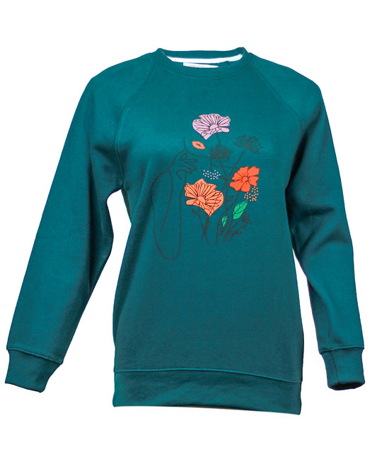 Printed Sweatshirt Sea Green